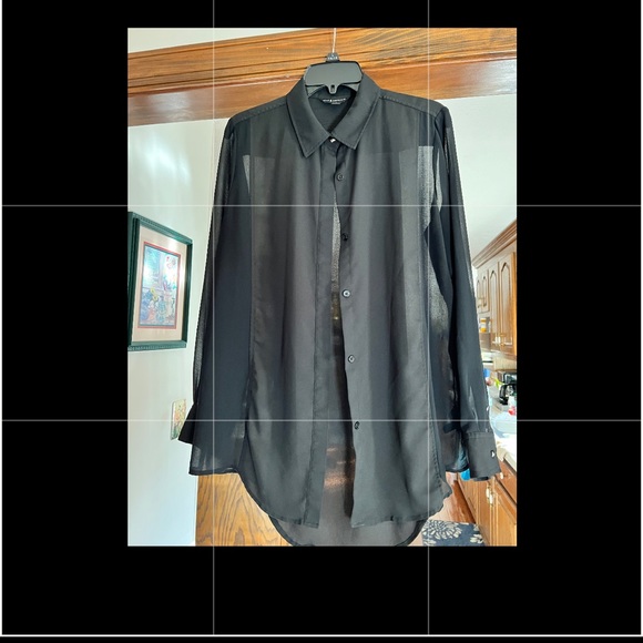 Rock & Republic Sheer Black Blouse - Picture 4 of 4